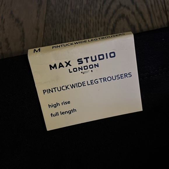 Max Studio Black Pintuck Wide Legs pleated dressy trousers size M - Picture 15 of 16